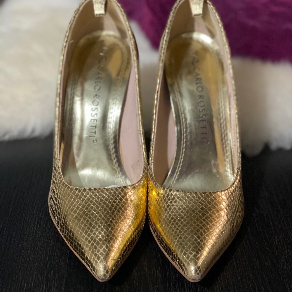 GOLD pointy  Carlos Rossetti dress shoes